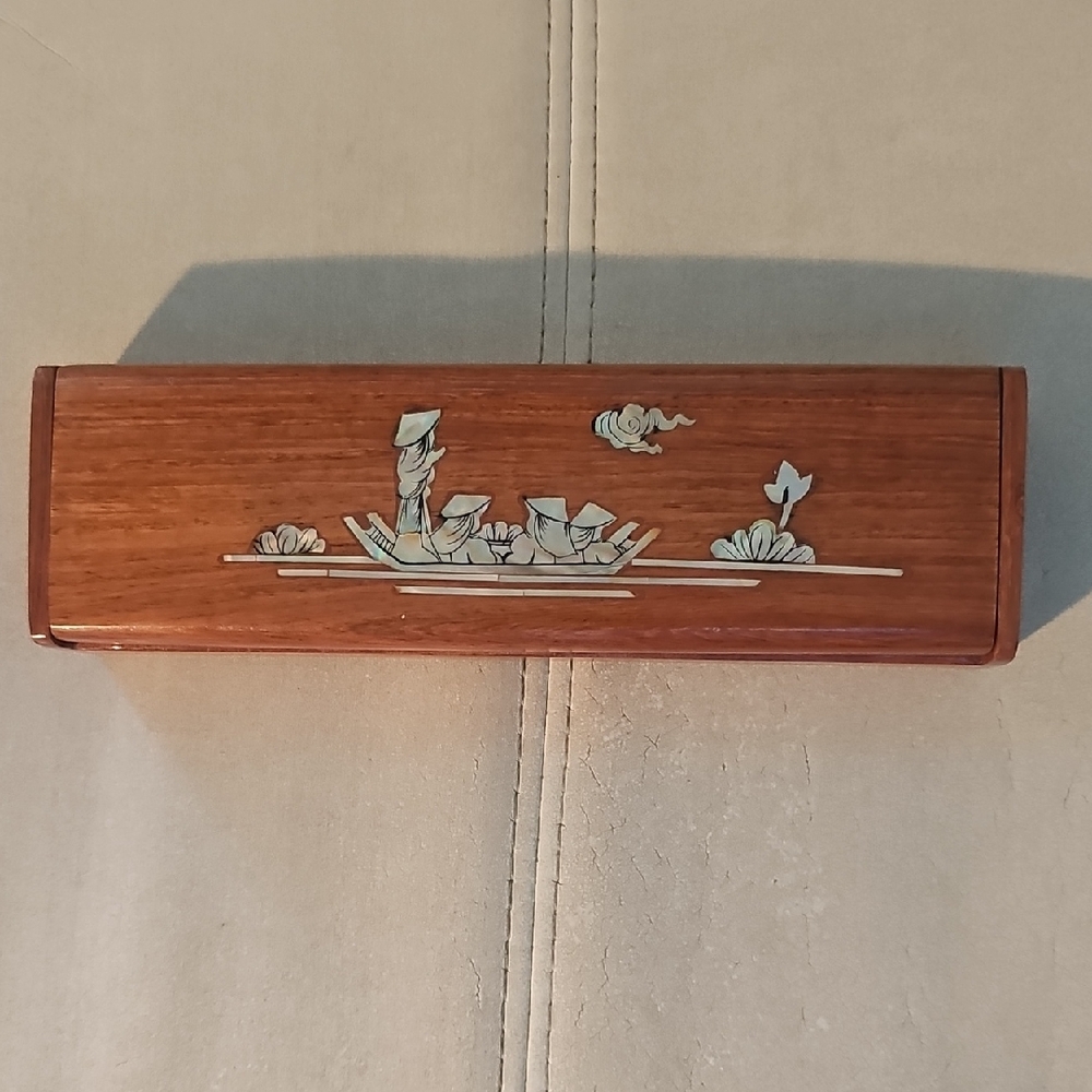 Wooden Pencil Box with Inlay